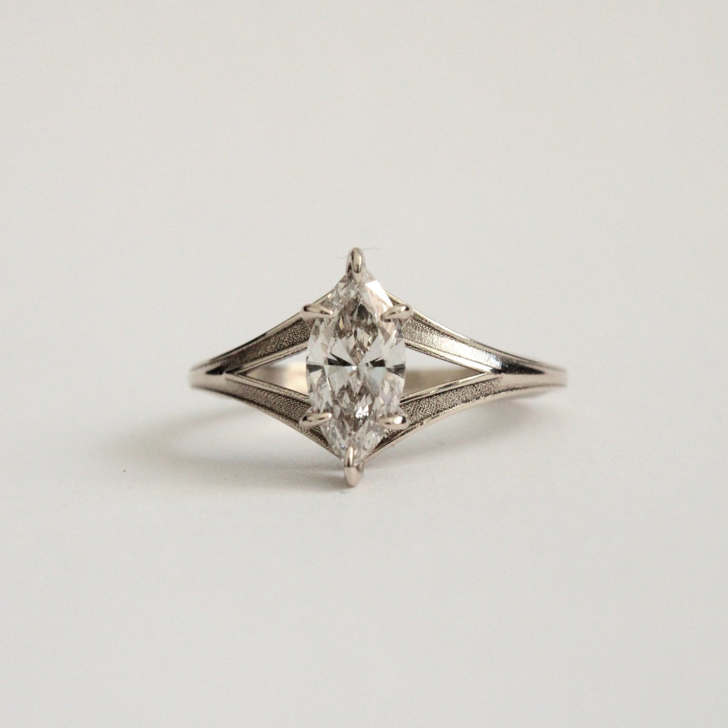 Marquise Diamond Ring in 14 Karat White Gold - Mary Gallagher