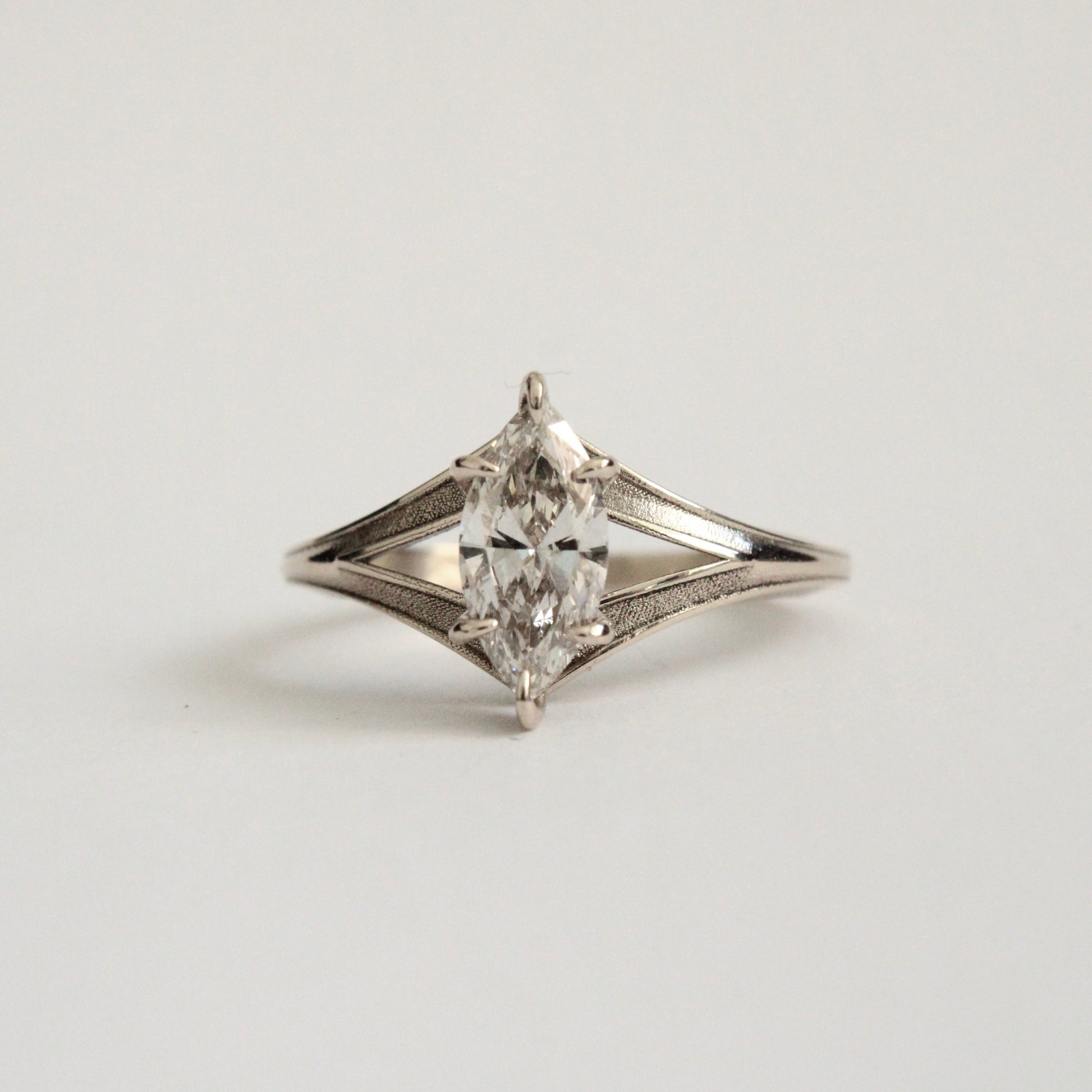 Marquise Diamond Ring in 14 Karat White Gold - Mary Gallagher