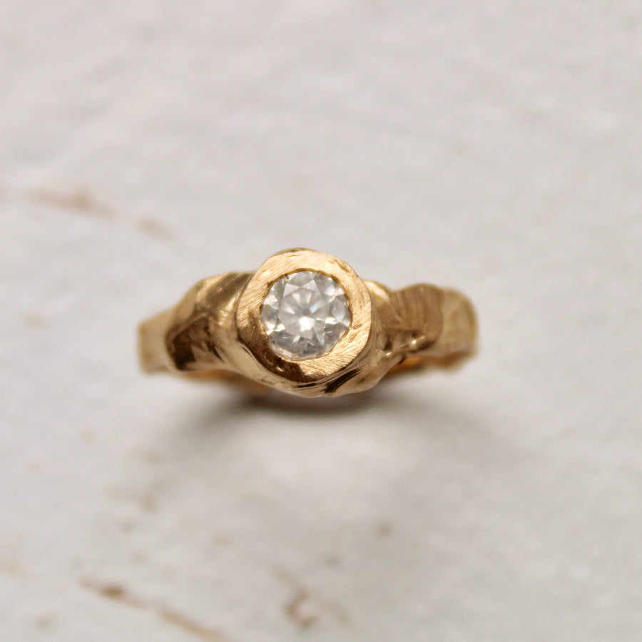 Asymmetrical Gold Diamond Ring