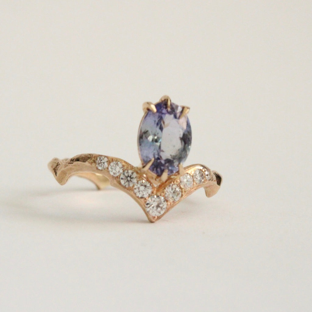 Tanzanite Oval Diamond Ring - Mary Gallagher