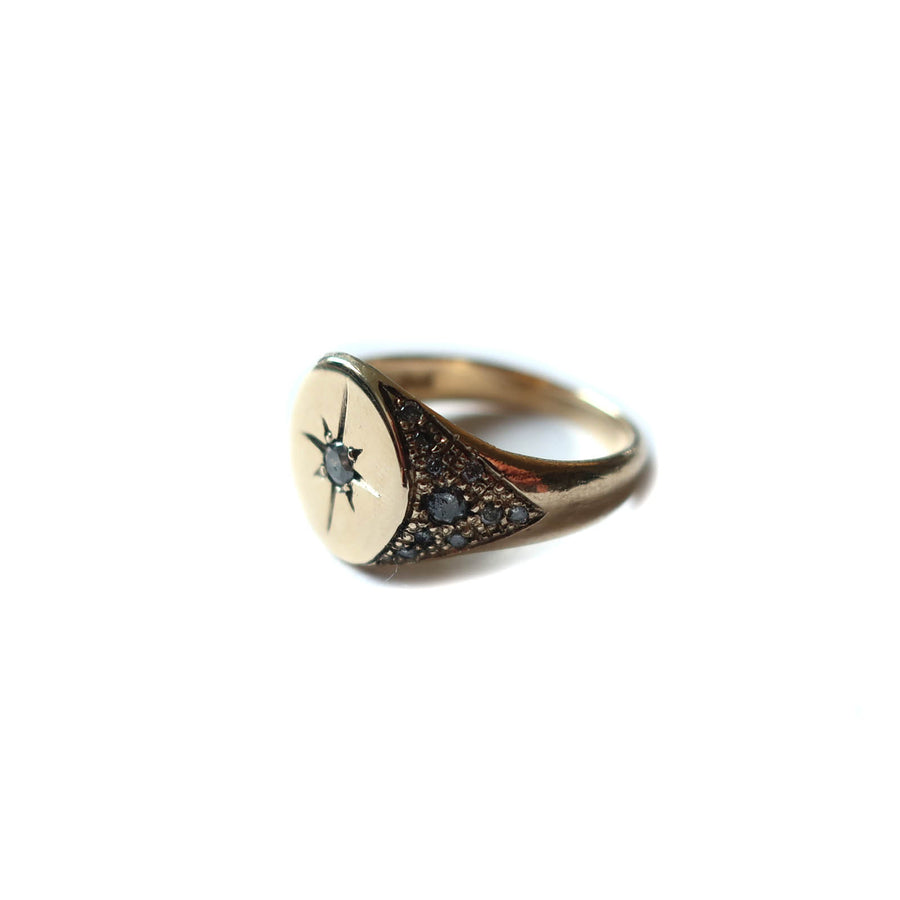 Compass Signet Diamond Ring - Mary Gallagher