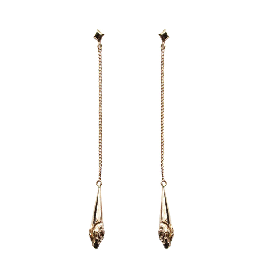 14 Karat Gold Textured Pendulum Drop Earrings