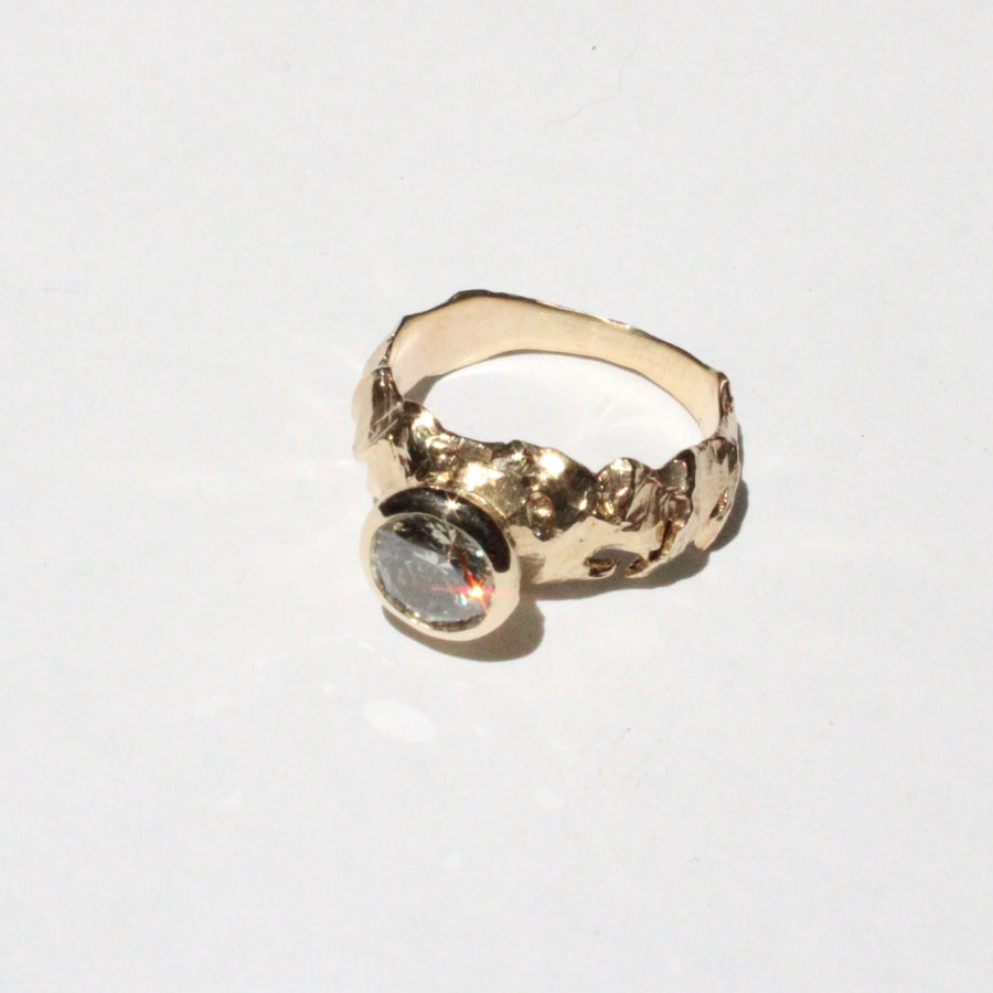 2 Carat Grey Diamond Ring in 14K Yellow Gold