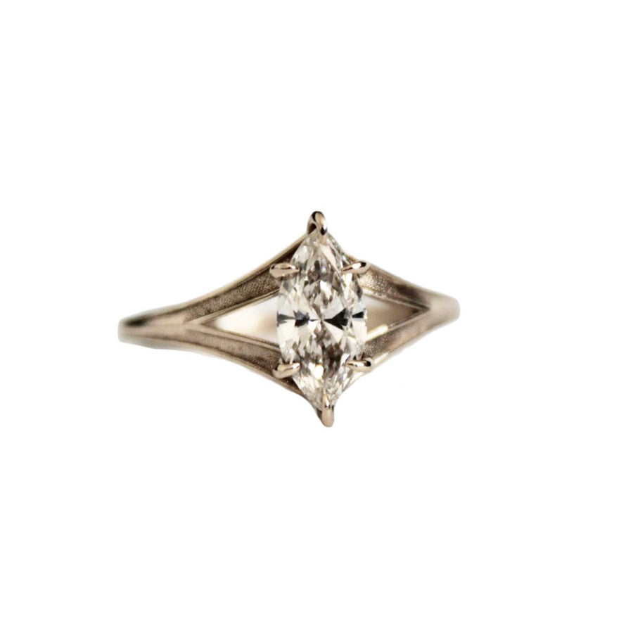 Marquise Diamond Ring in 14 Karat White Gold - Mary Gallagher