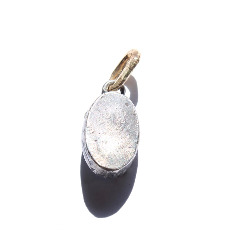 14k Gold and Silver Fossil Scale Pendant