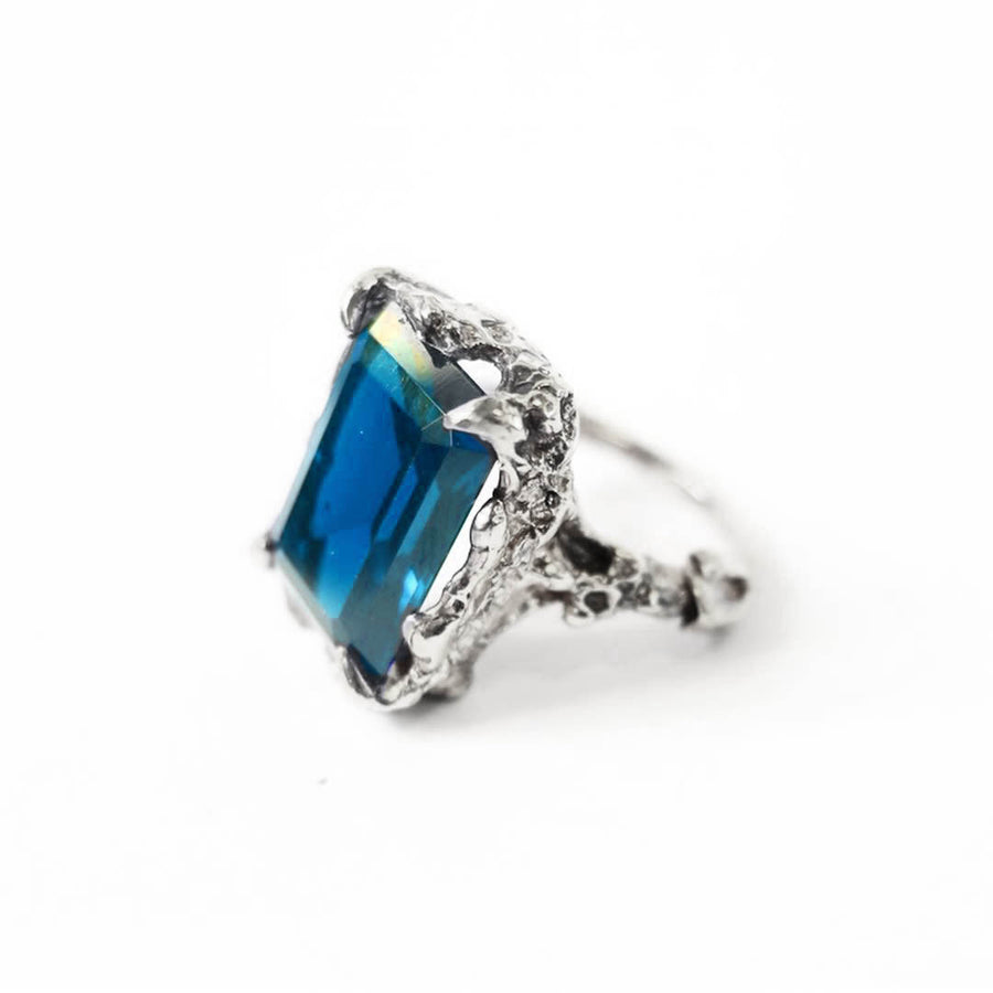 Gold London Blue Topaz Cocktail Ring - Mary Gallagher