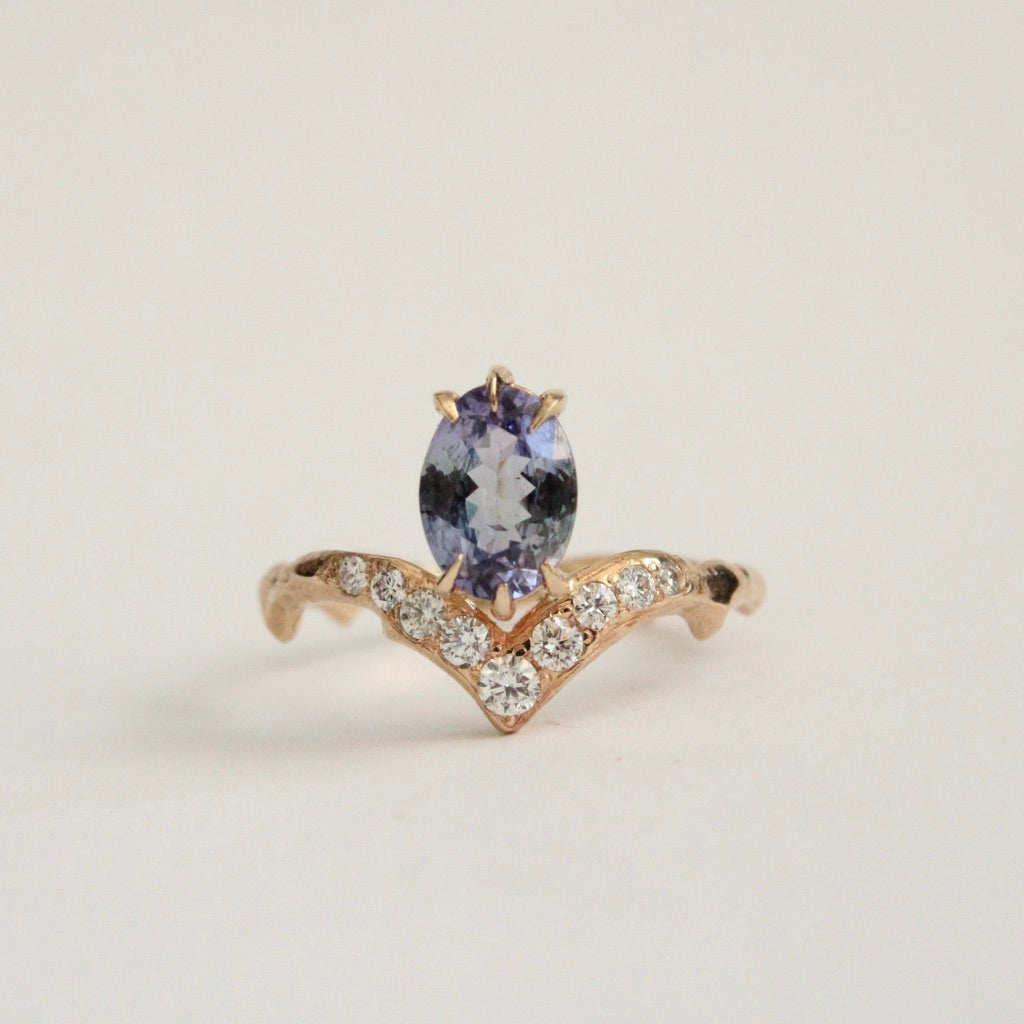 Tanzanite Oval Diamond Ring - Mary Gallagher