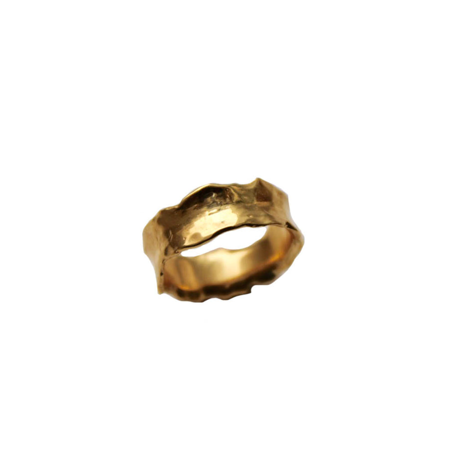 14 Karat Gold Pipe Ring