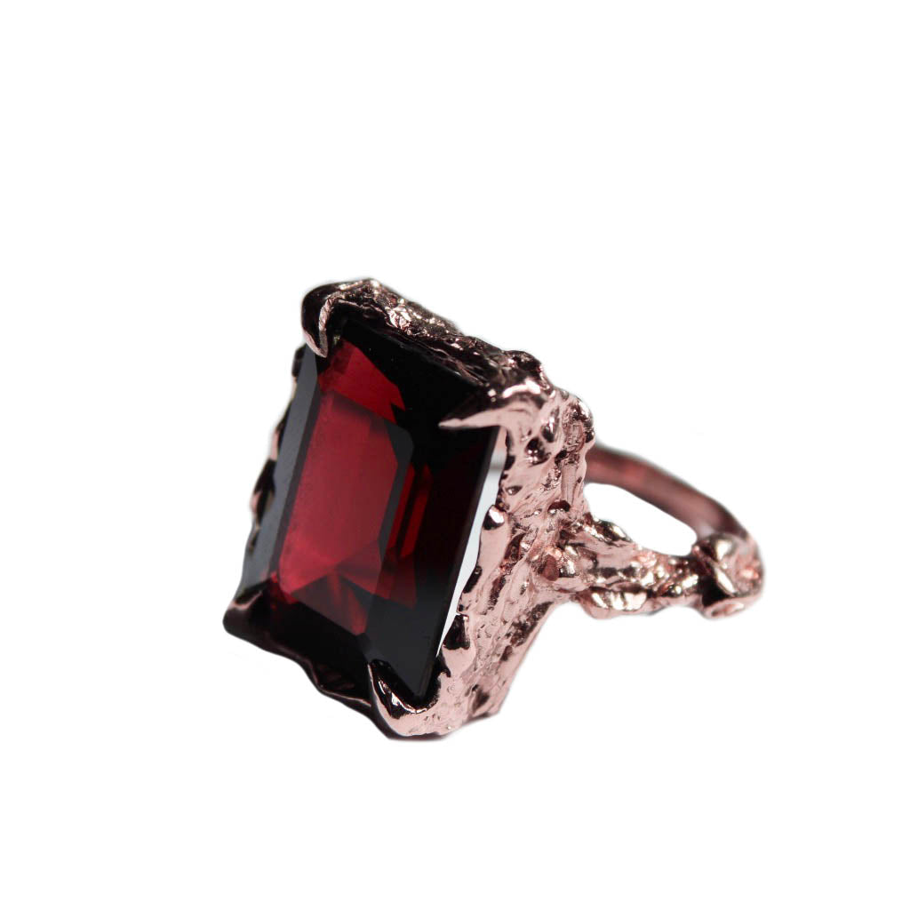 Gold Garnet Cocktail Ring - Mary Gallagher