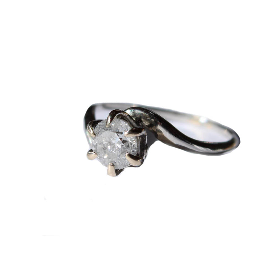 18K White Gold and Diamond Swirl Ring - Mary Gallagher