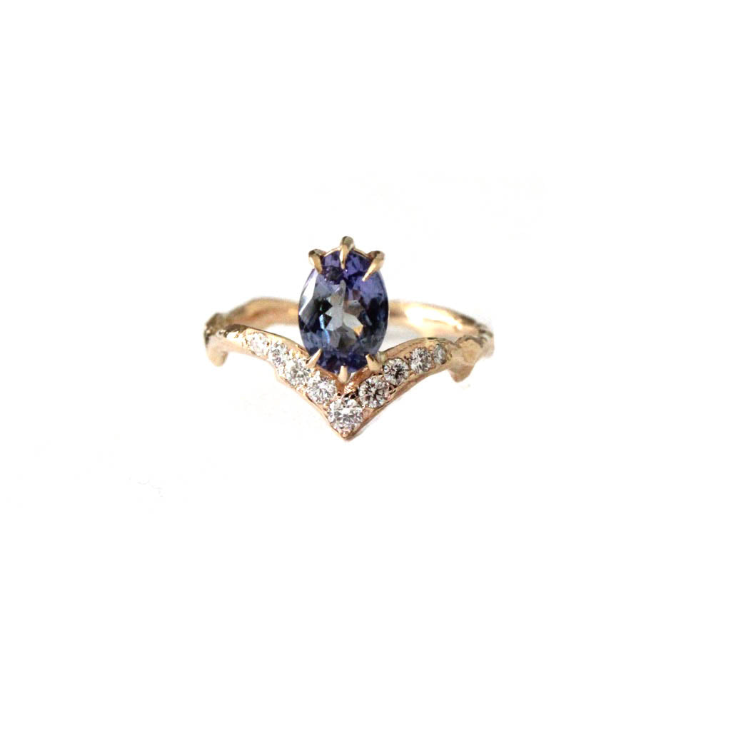 Tanzanite Oval Diamond Ring - Mary Gallagher