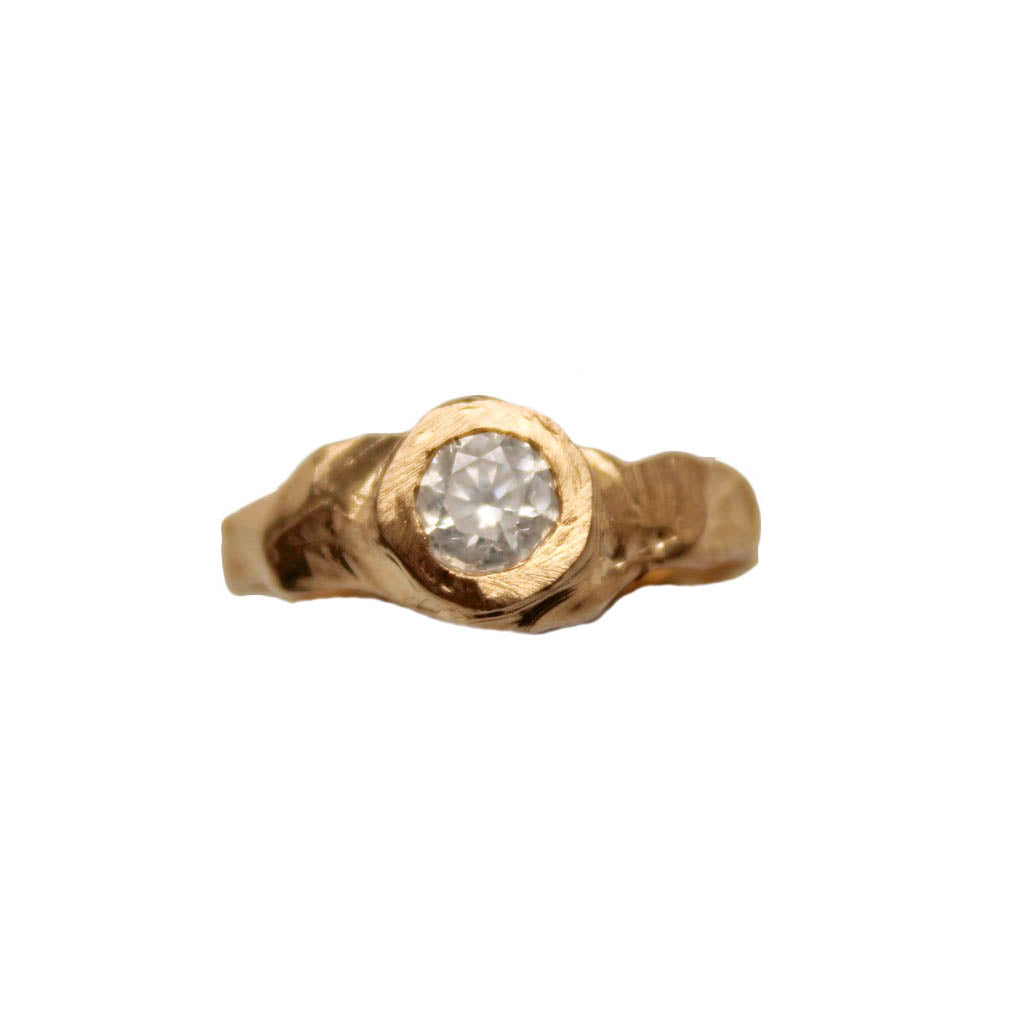 Asymmetrical Gold Diamond Ring