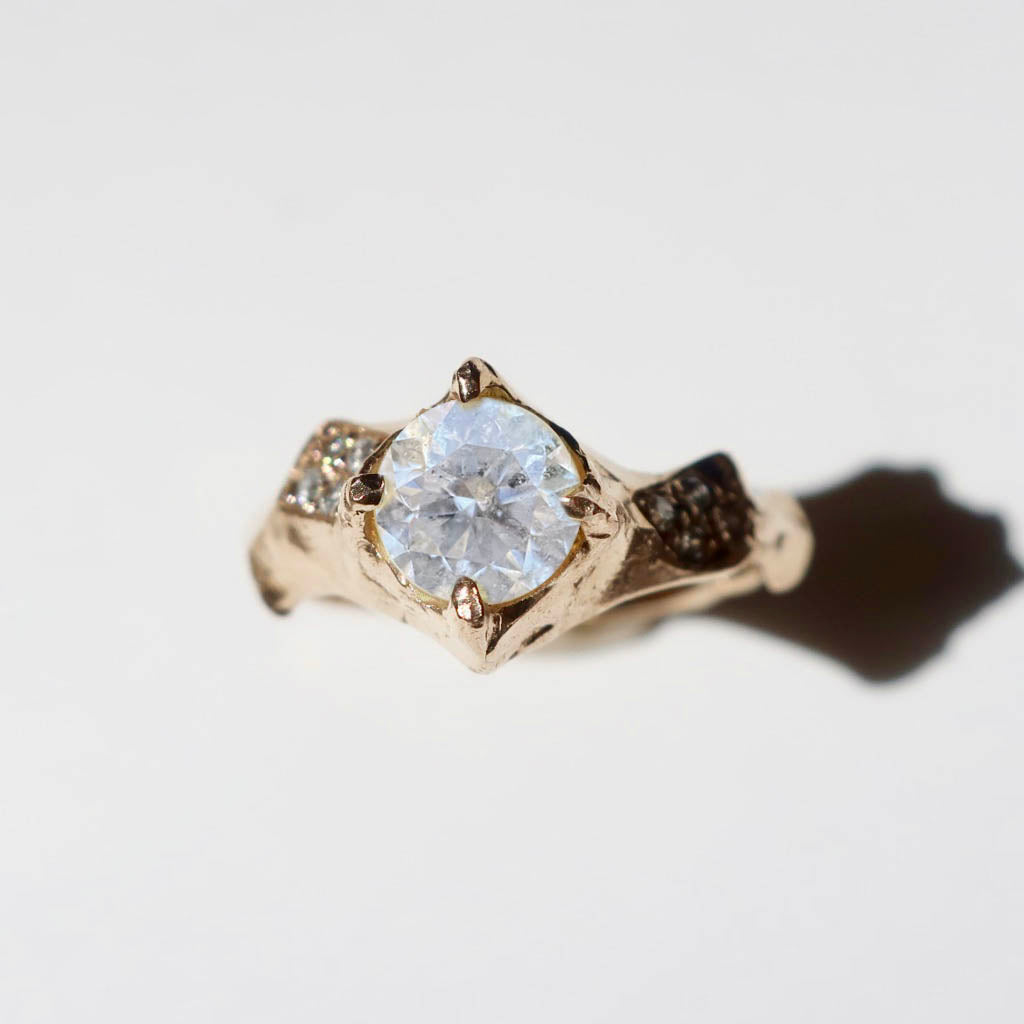 14K Yellow Gold Serac ring with Diamonds - Mary Gallagher